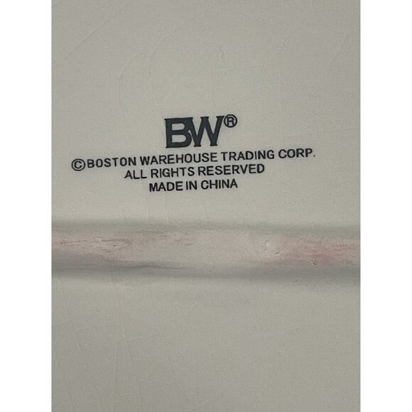 Boston Warehouse Ceramic Rectangular Serving Tray Cream w/tan streaking accent - Picture 4 of 4